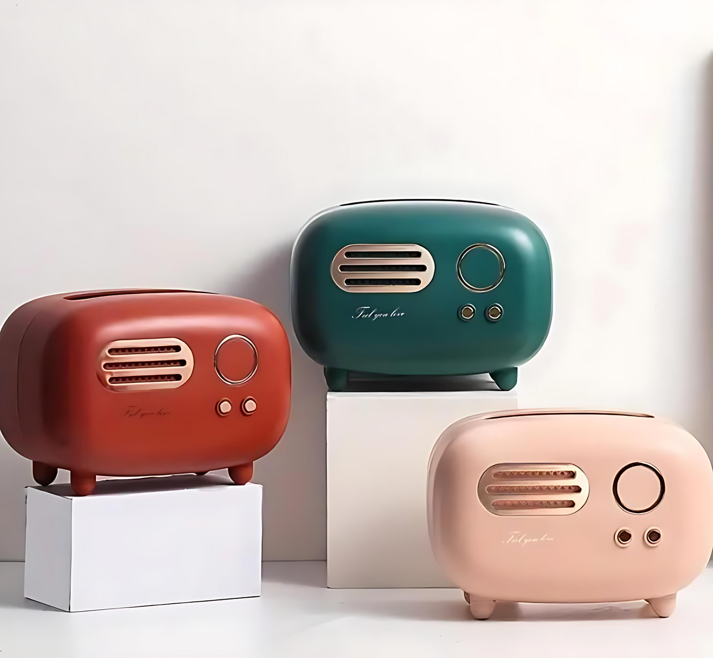 Vintage Radio Style Tissue Holder Box – Retro Decorative Dispenser