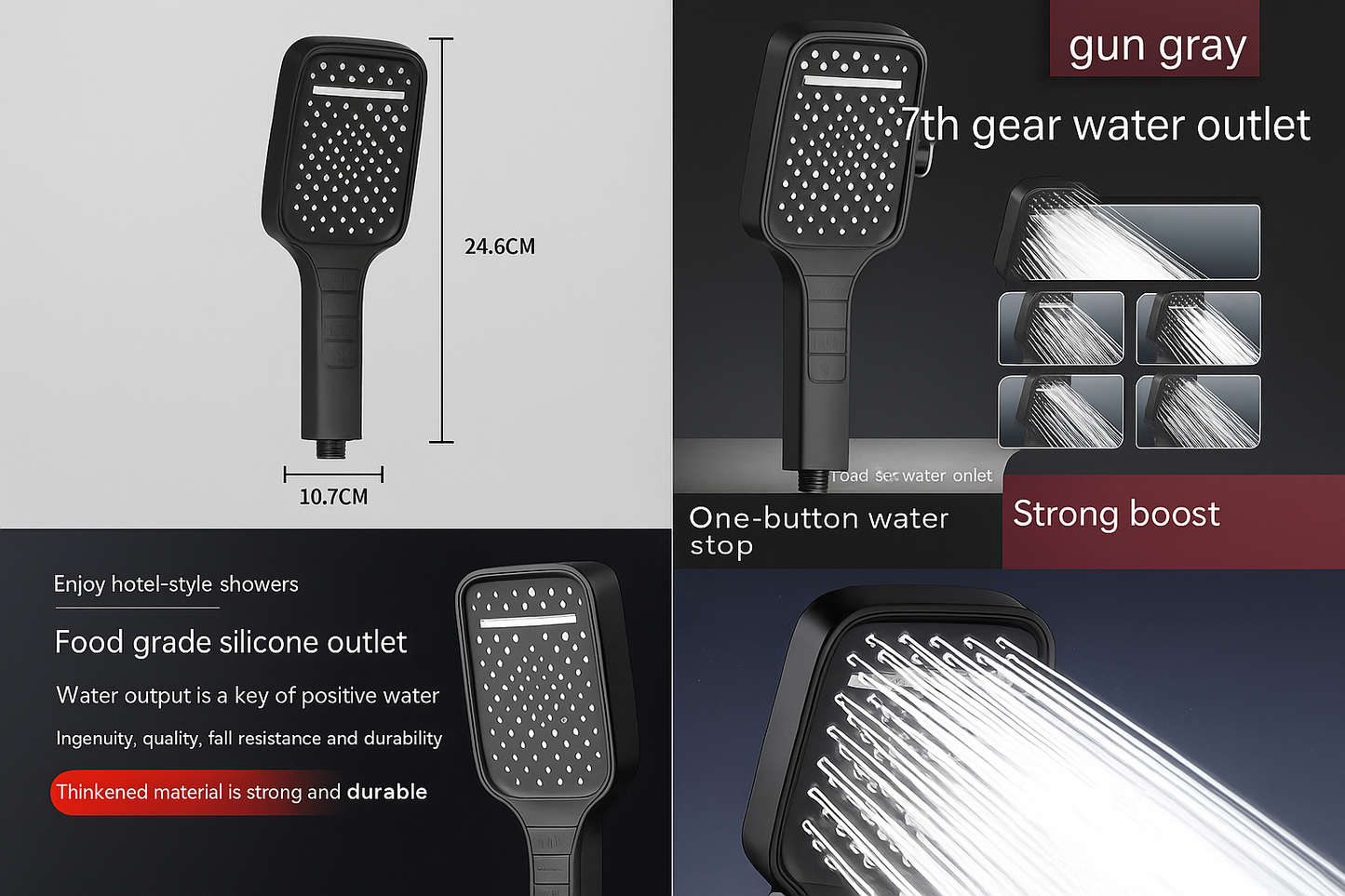 Premium Large Shower Head – 7 Spray Modes for Ultimate Comfort