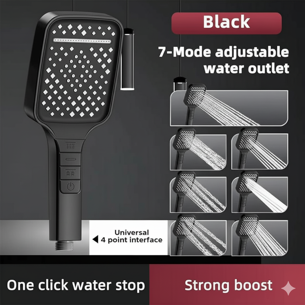Premium Large Shower Head – 7 Spray Modes for Ultimate Comfort