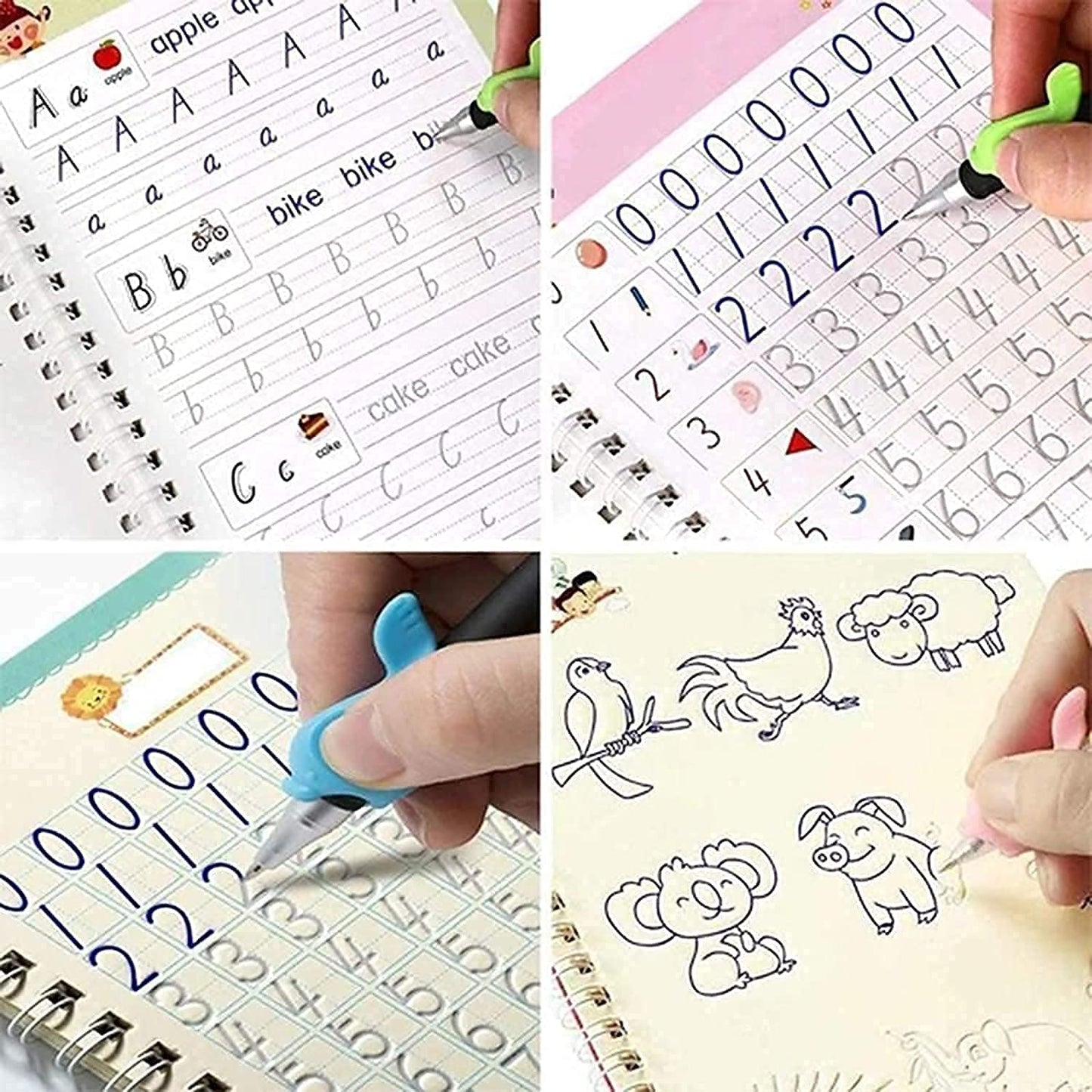 Magic Practice Copybook, (4 BOOK + 1 PEN + 10 REFILL)