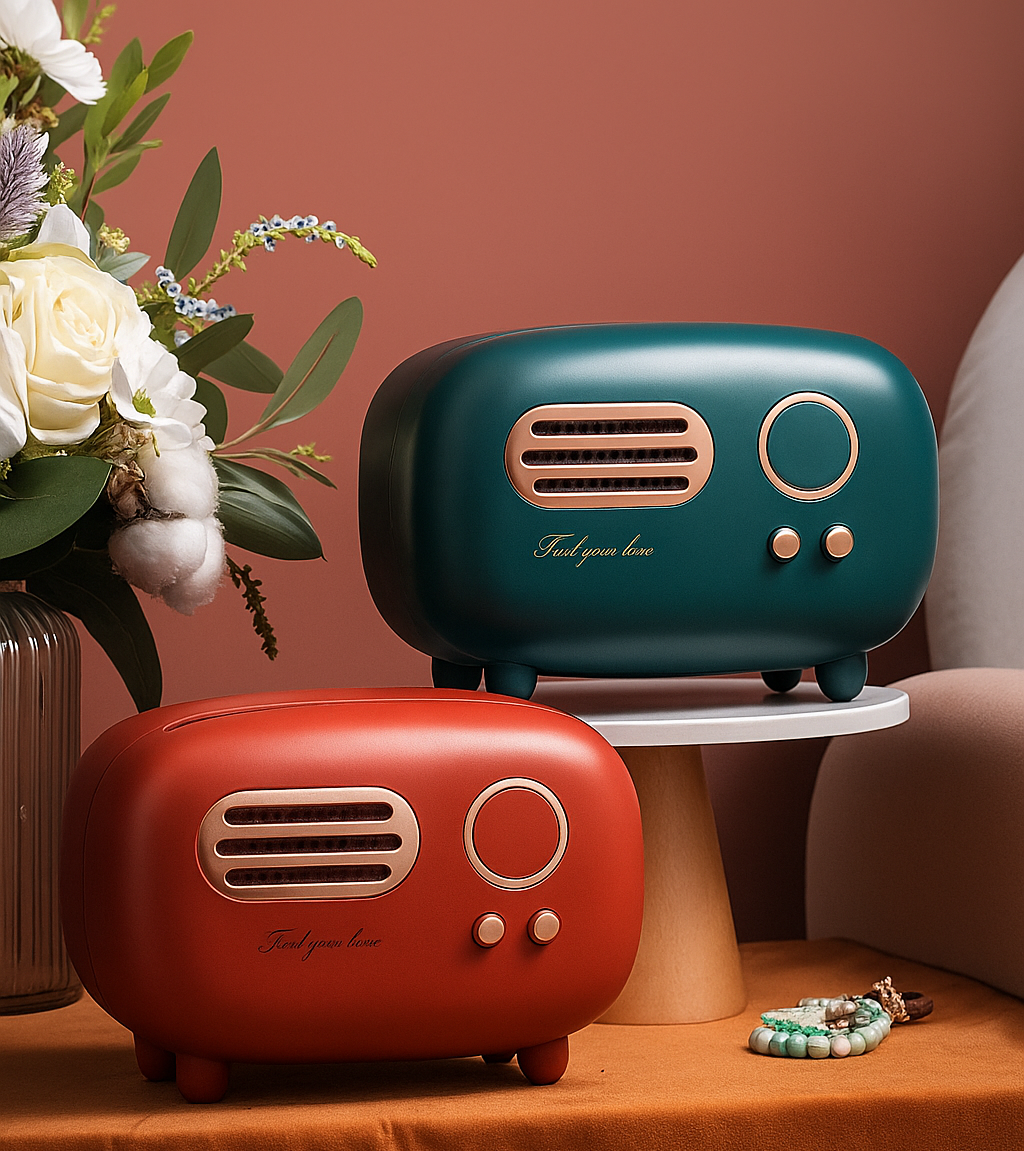 Vintage Radio Style Tissue Holder Box – Retro Decorative Dispenser
