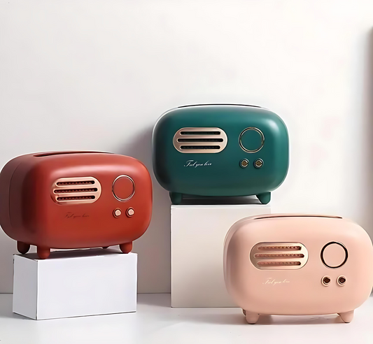 Vintage Radio Style Tissue Holder Box – Retro Decorative Dispenser