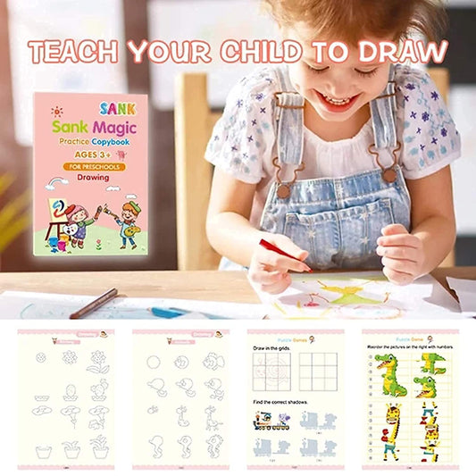 Magic Practice Copybook, (4 BOOK + 1 PEN + 10 REFILL)
