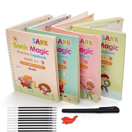 Magic Practice Copybook, (4 BOOK + 1 PEN + 10 REFILL)